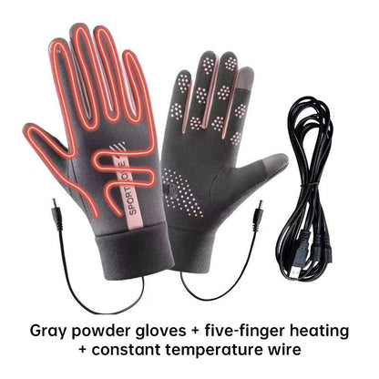 USB Rechargeable Heated Gloves with Adjustable Temperature, Anti-Slip & Touchscreen for Winter Sports eprolo