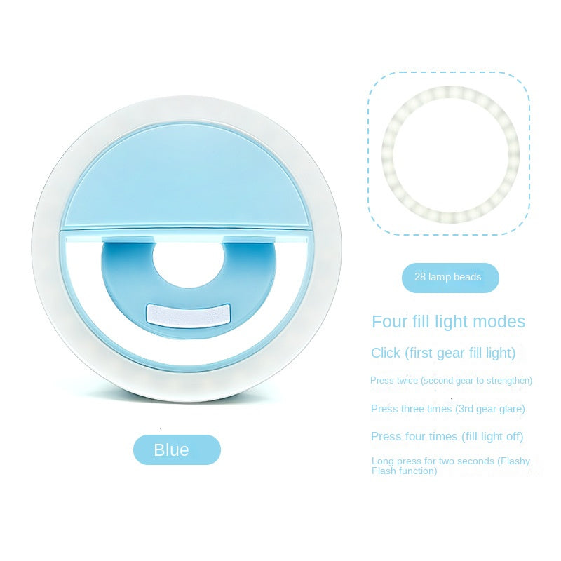 RK-12 Mobile Phone Fill Light Wholesale Live Beauty Selfie Lighting Round Flash Charging LED Fill Light eprolo