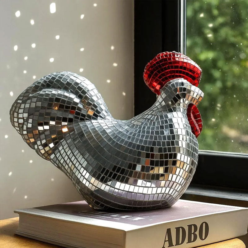 Ornamental Chicken Sculpture with Mirror Tiles eprolo