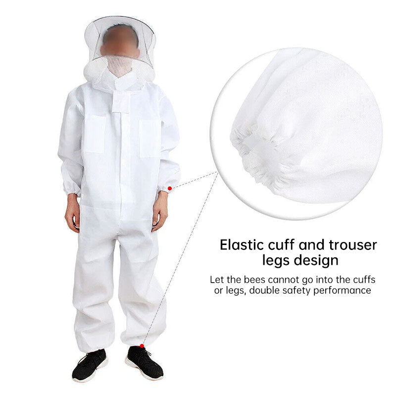 Bee Suit Professional Beekeeping, Anti-Bee Ventilated Full Body Suit with Veil Hat, Elastic Cuffs Beekeeper Protective Wear eprolo