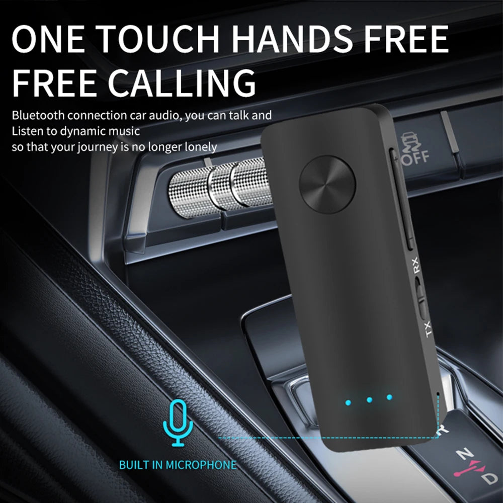 T66 AUX Bluetooth 5.0 Adapter Car Bluetooth Receiver Transmitter 2-in-1 Wireless Audio eprolo