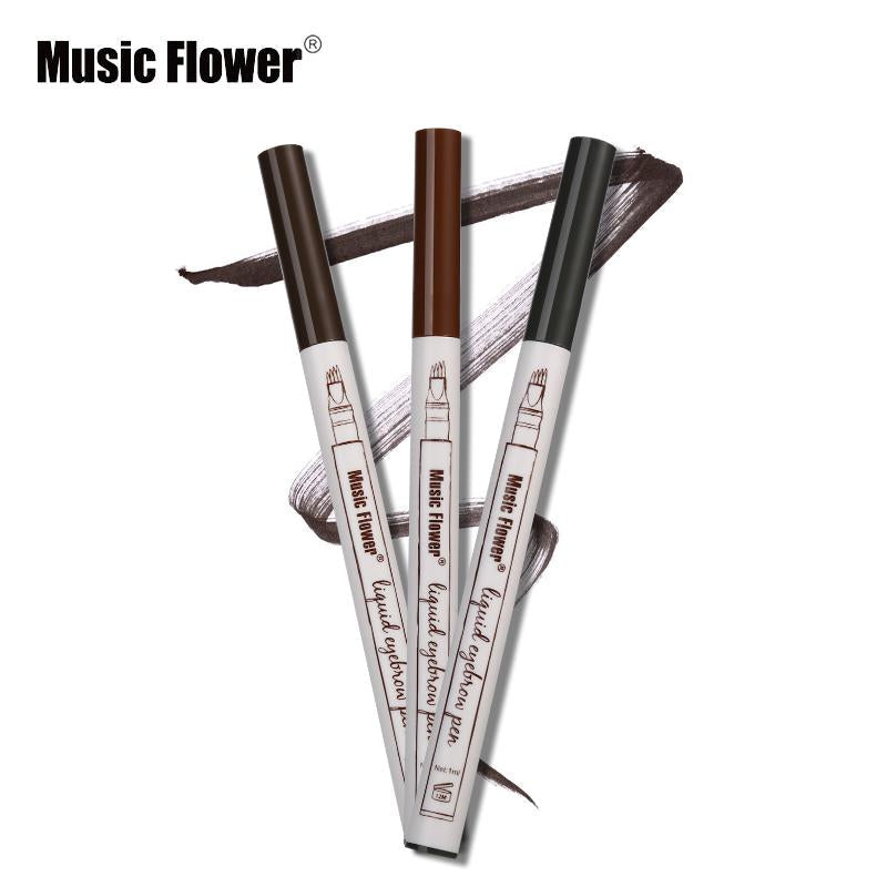 Music Flower Brand Makeup 3 Colors Fine Sketch Liquid Eyebrow Pen Waterproof Tattoo Super Durable Eye Brow eprolo