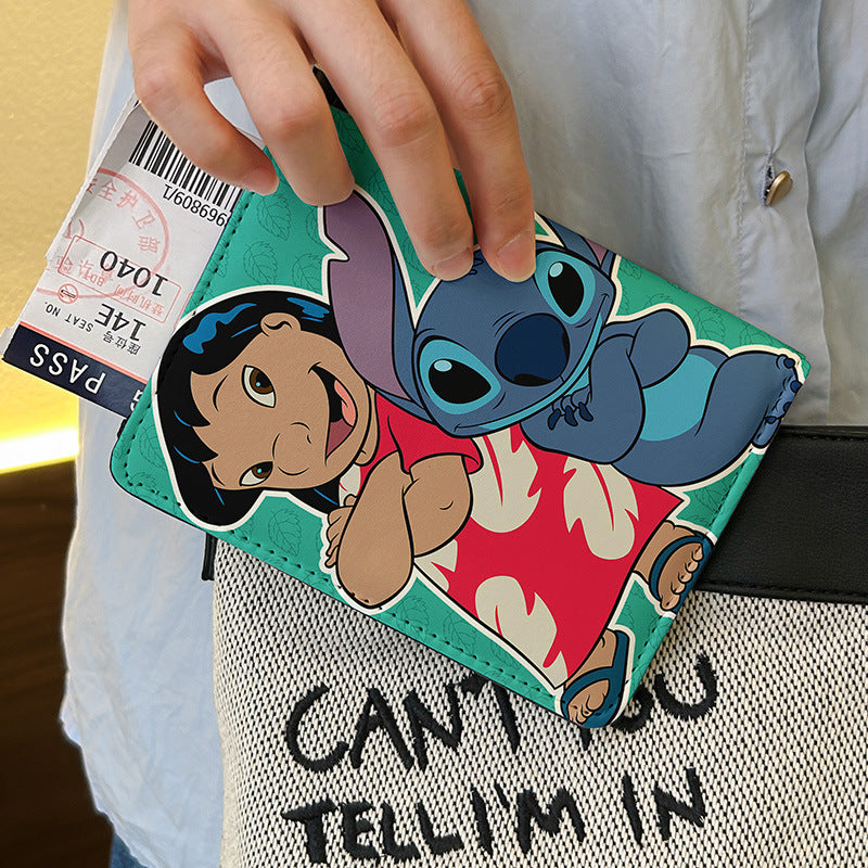 Interstellar Baby Stitch Cartoon Passport Clip Document Pack Protective Cover Multi functional Card Pack eprolo