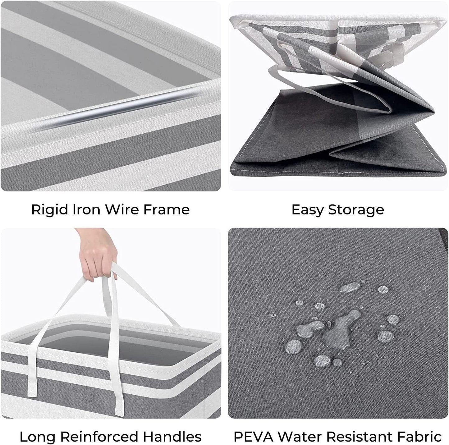 Collapsible Fabric Laundry Hamper Clothing Storage Basket Multi-purpose Organizer Large Capacity Dirty Clothes Bag eprolo