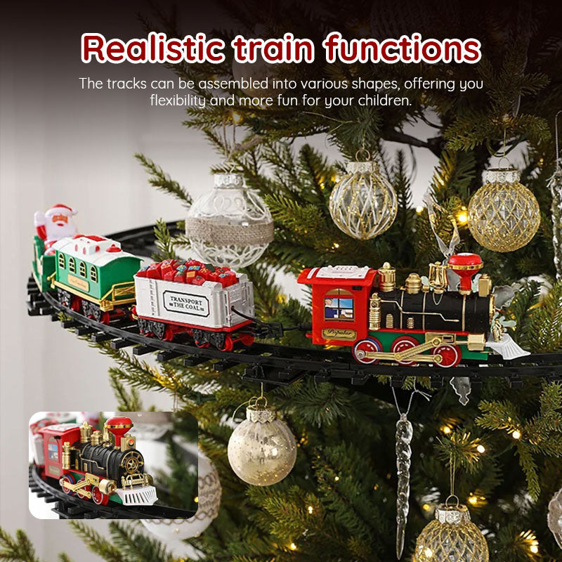 2025 Christmas Train & Tree Decor Set - Track Train with Music, Santa Theme, Kids Gift eprolo