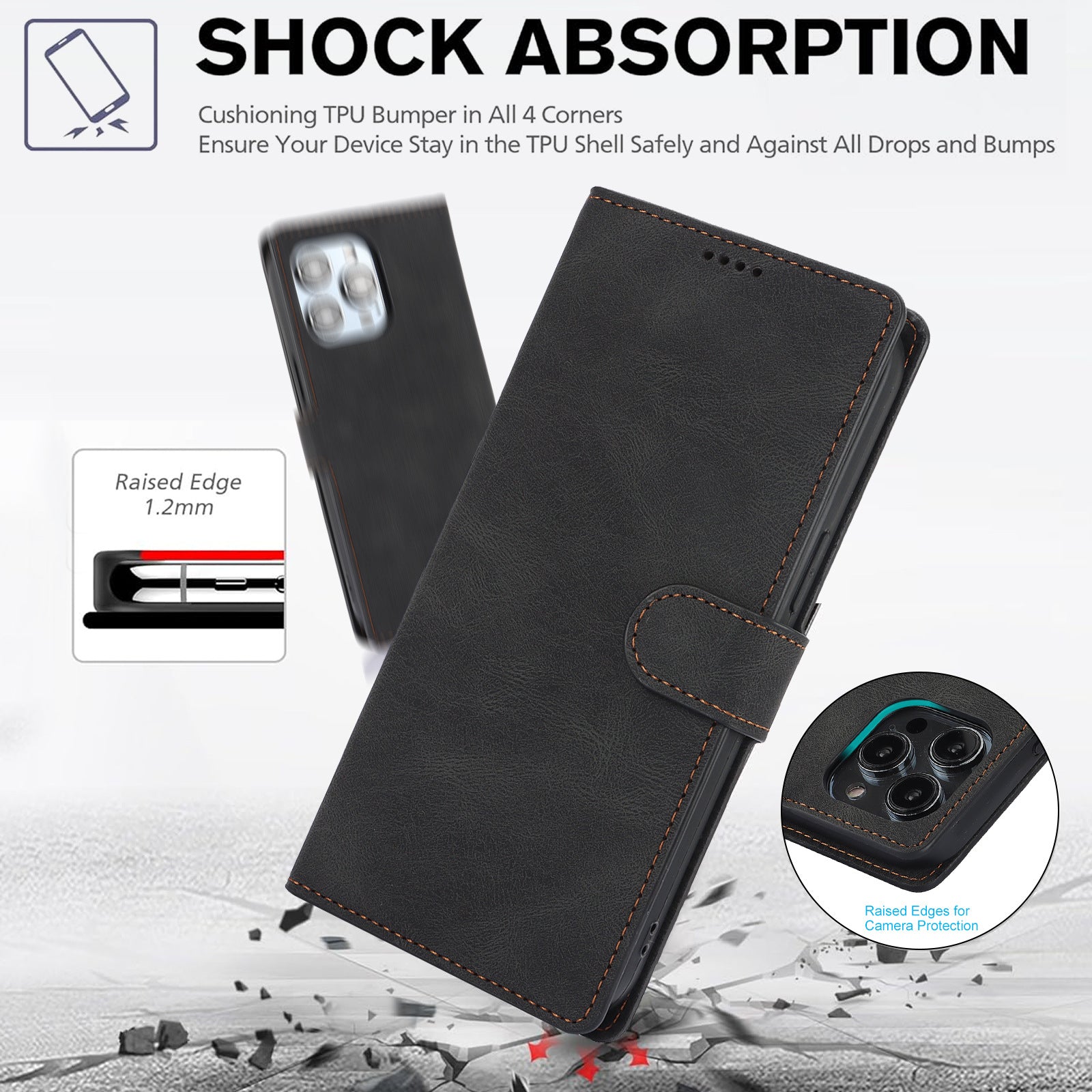 Suitable for Apple 16 Pro phone case FE wallet style anti drop phone leather case eprolo