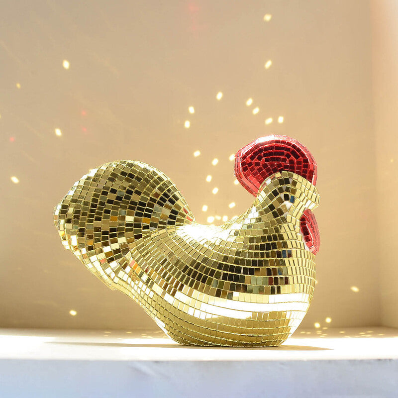 Ornamental Chicken Sculpture with Mirror Tiles eprolo