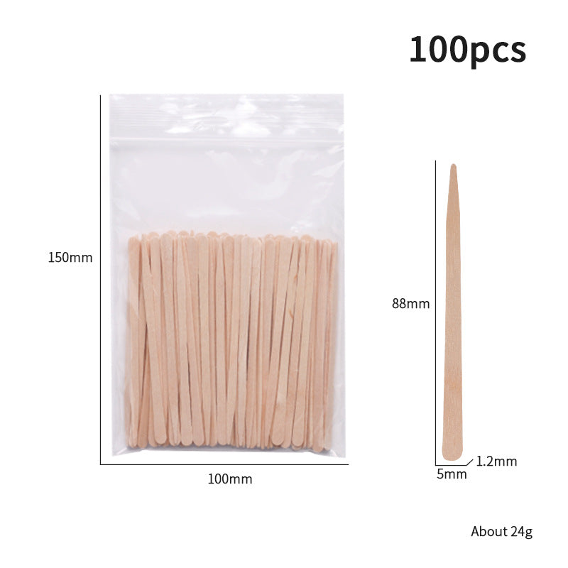 100-Piece Bag of Disposable Wooden Sticks for Hair Removal Waxing and Scraping Tools eprolo