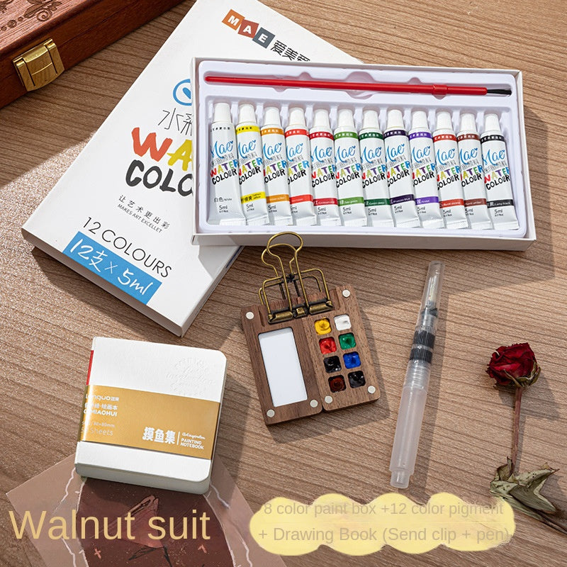 Mini Watercolor Paint Set with Small Drawing Book for Kids and Primary School Students, Portable Sketchbook and Art Kit eprolo