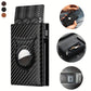 Men's Carbon Fiber Magnetic Card Clip PU Leather RFID Bank Card Bag Large Capacity Card Clip eprolo