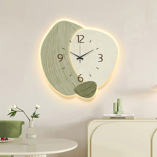 Cream Color Creative Living Room Wall Clock, Fashionable and Elegant Home Decor, No Drilling Required, Hanging Wall Clock eprolo