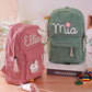 Etsy Cross-border Cute Corduroy Large Capacity Backpack with Adhesive for Letters, Kids and Students School Bag eprolo