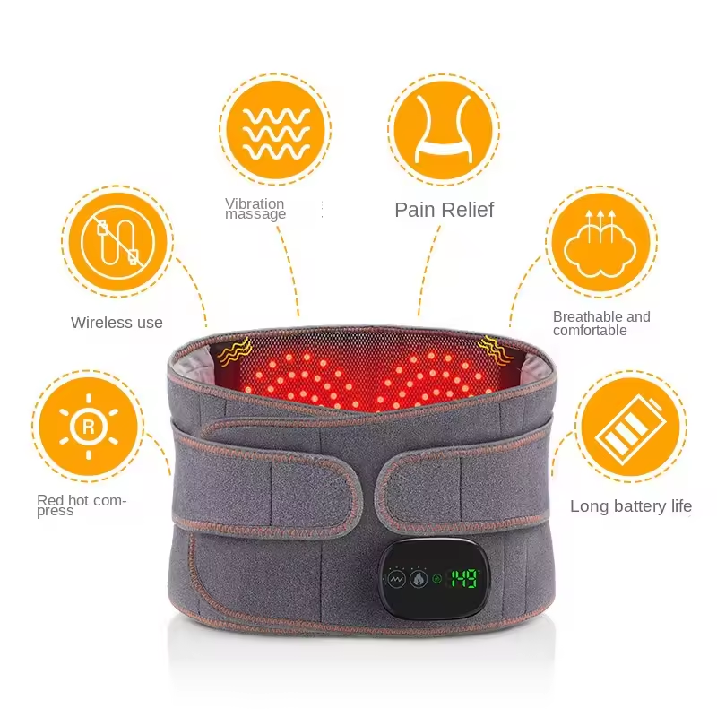 Rechargeable heating massage waist belt warm compress controller red light eprolo