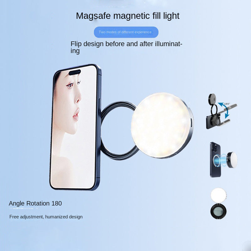 New YSH-126 LED Magnetic Phone Fill Light Photography Lamp Desktop Video Conference Live Pocket Light Mirror eprolo