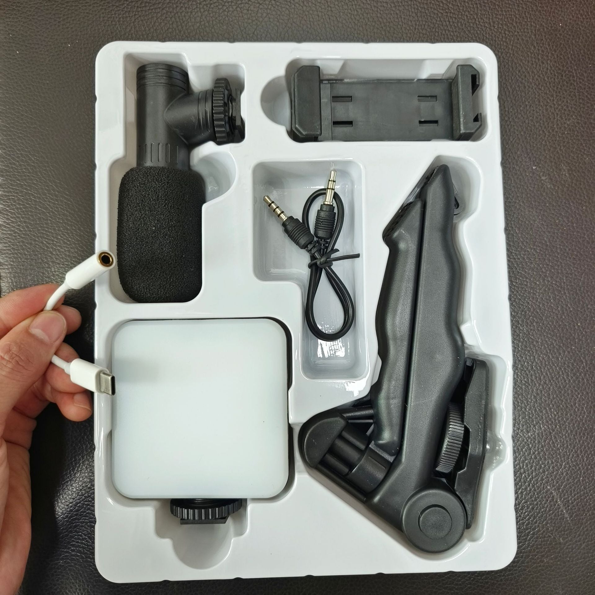 Desktop Beauty Leg Pocket Fill Light with Microphone Set Single Reflex Conference Lamp Handheld Photography with Microphone eprolo