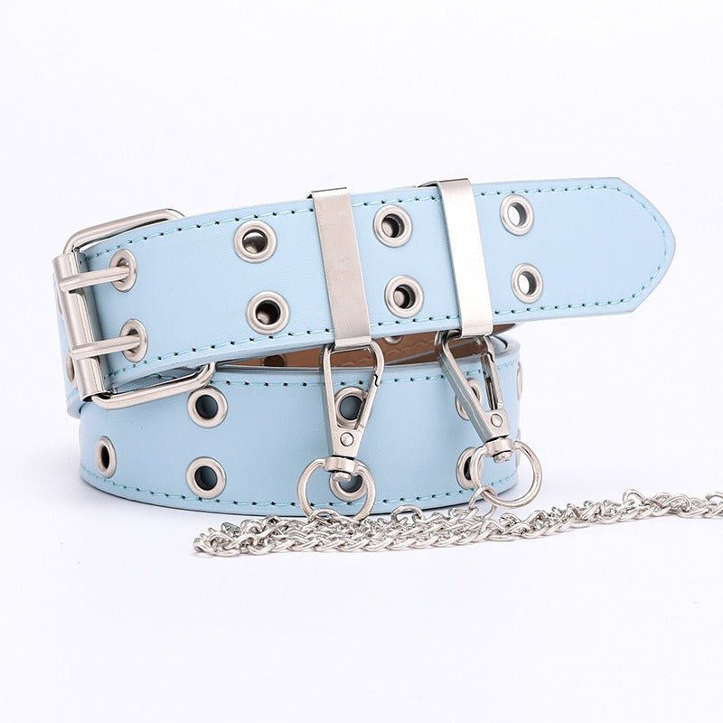 Hip Hop Punk Style Belt Casual Jeans Fashion Chain Decorative Trouser Strap Eyelet Belt eprolo