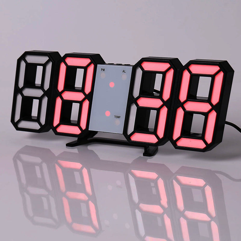 3D LED Digital Alarm Clock with Colorful Display, 12/24 Hour Format for Office, Living Room, Bedroom, Kitchen eprolo