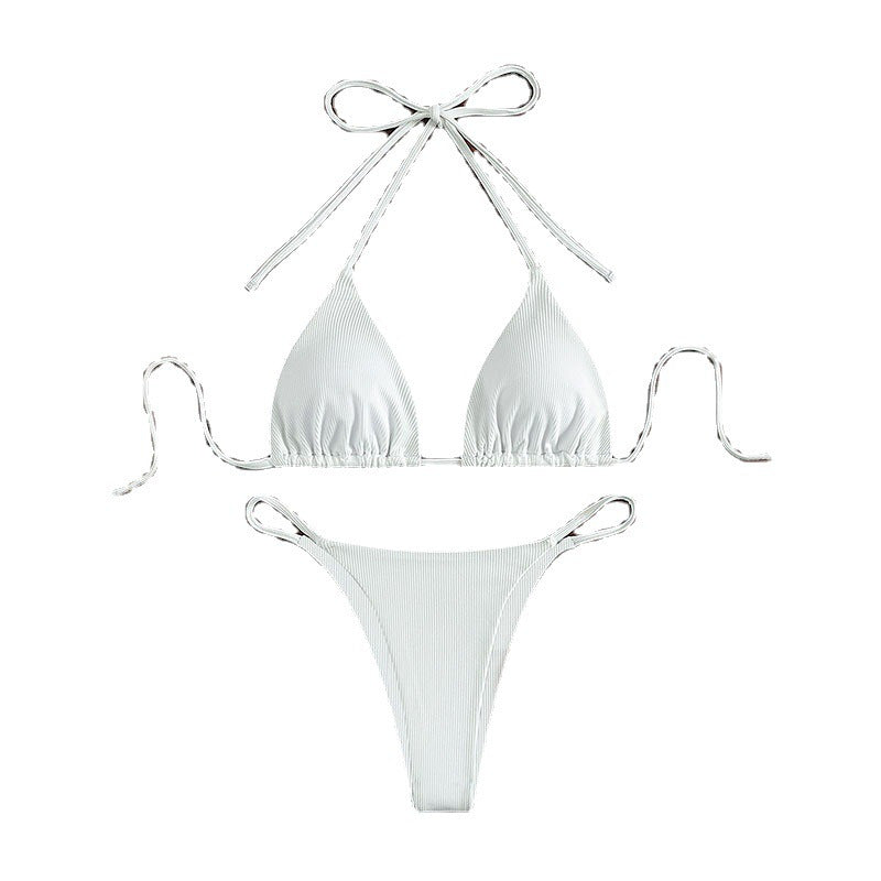 Hanging neck tie bikini multi-color three-point swimsuit hot spring swimsuit eprolo