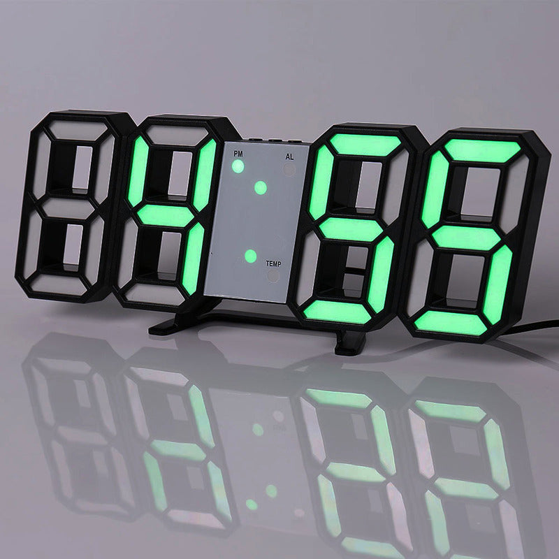 3D LED Digital Alarm Clock with Colorful Display, 12/24 Hour Format for Office, Living Room, Bedroom, Kitchen eprolo