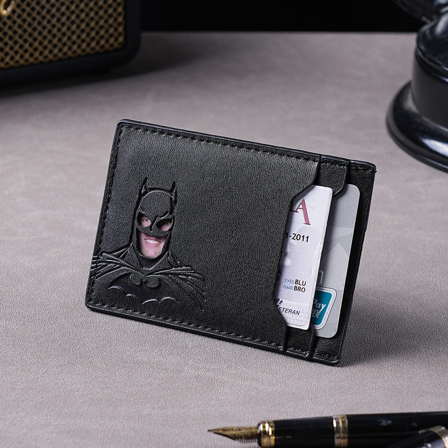 Superhero Batman Character Men's Multi-Card Wallet Card Holder ID Case with Multiple Card Slots eprolo