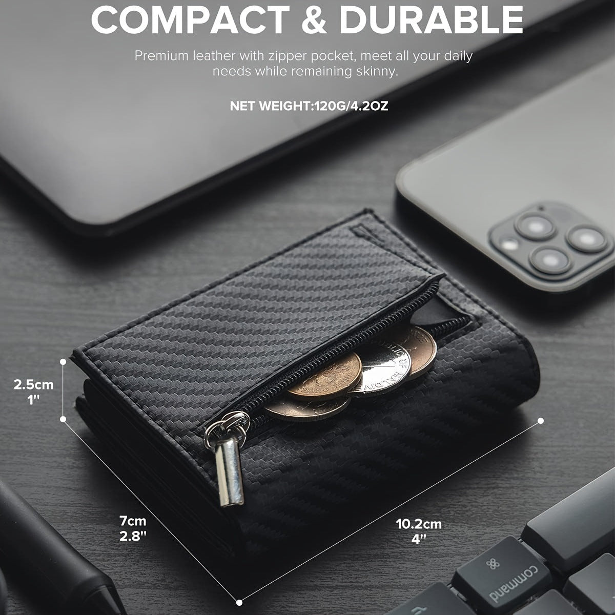 Men's Carbon Fiber Magnetic Card Clip PU Leather RFID Bank Card Bag Large Capacity Card Clip eprolo