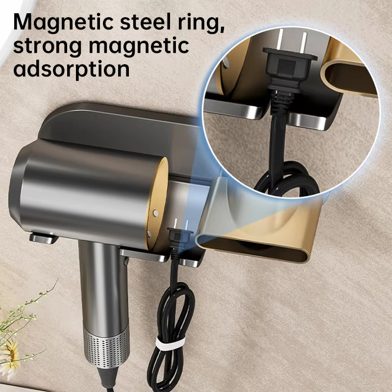 No - drill Magnetic Hair Dryer Wall Mount. Synthetic plastic, for Dyson/Leihen/Kexi. Colors: gray & white eprolo