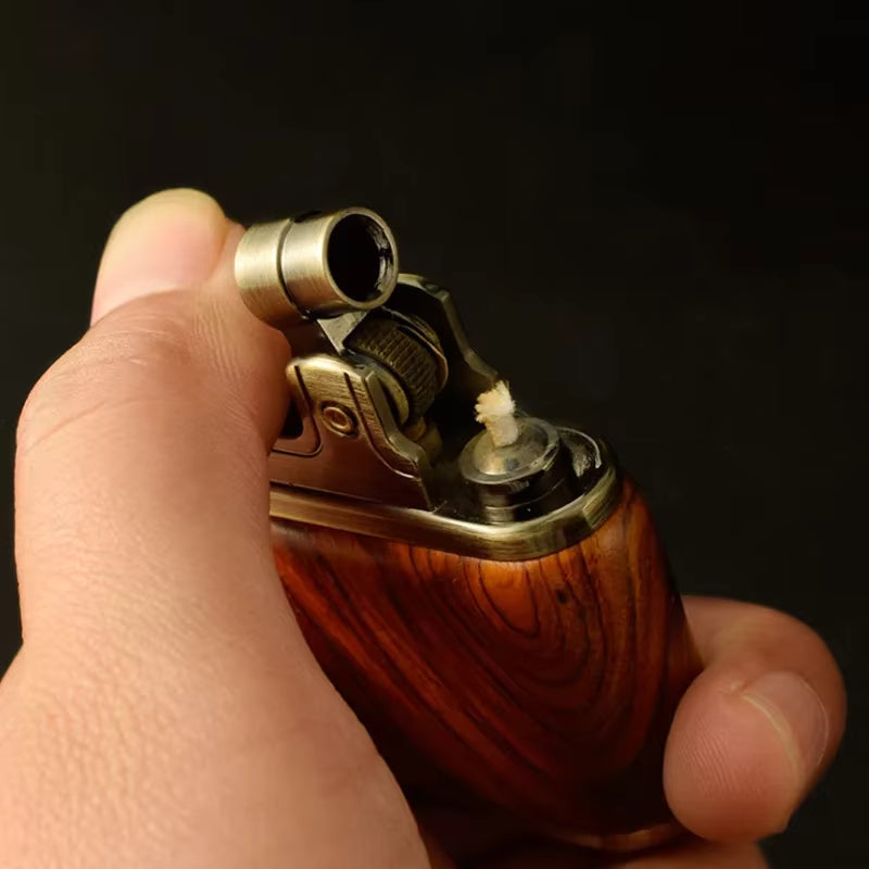 Zorro Kerosene Lighter Factory Wholesale Creative Push-Button Ignition Wooden Vintage Retro Personality Lighter eprolo