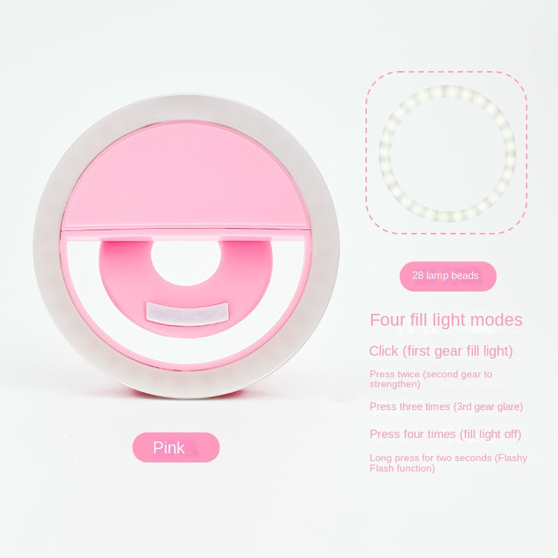 RK-12 Mobile Phone Fill Light Wholesale Live Beauty Selfie Lighting Round Flash Charging LED Fill Light eprolo