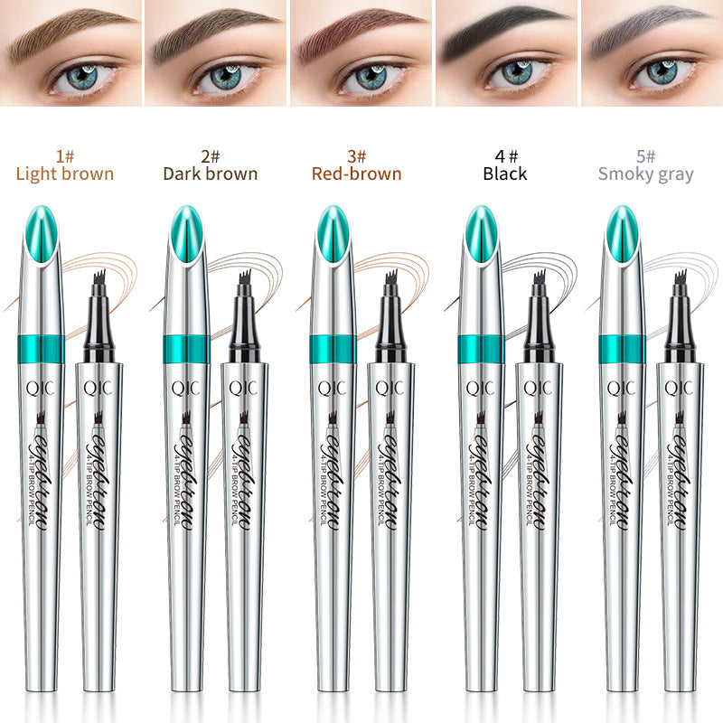 Imitation wild eyebrow waterproof and non smudging four claw forked liquid eyebrow pencil eprolo