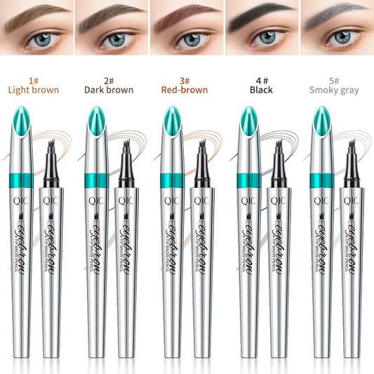 Imitation wild eyebrow waterproof and non smudging four claw forked liquid eyebrow pencil eprolo