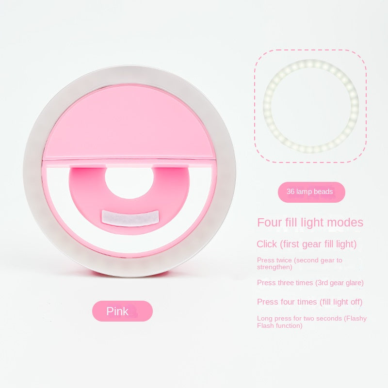 RK-12 Mobile Phone Fill Light Wholesale Live Beauty Selfie Lighting Round Flash Charging LED Fill Light eprolo