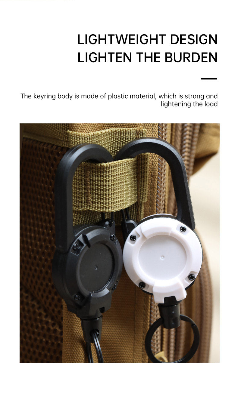 New Outdoor Automatic Retractable Wire Rope Luya Anti-theft Tactical Keychain Telescopic Keychain Retractable Hook Tool eprolo