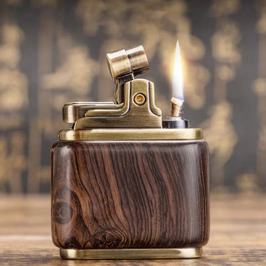 Zorro Kerosene Lighter Factory Wholesale Creative Push-Button Ignition Wooden Vintage Retro Personality Lighter eprolo