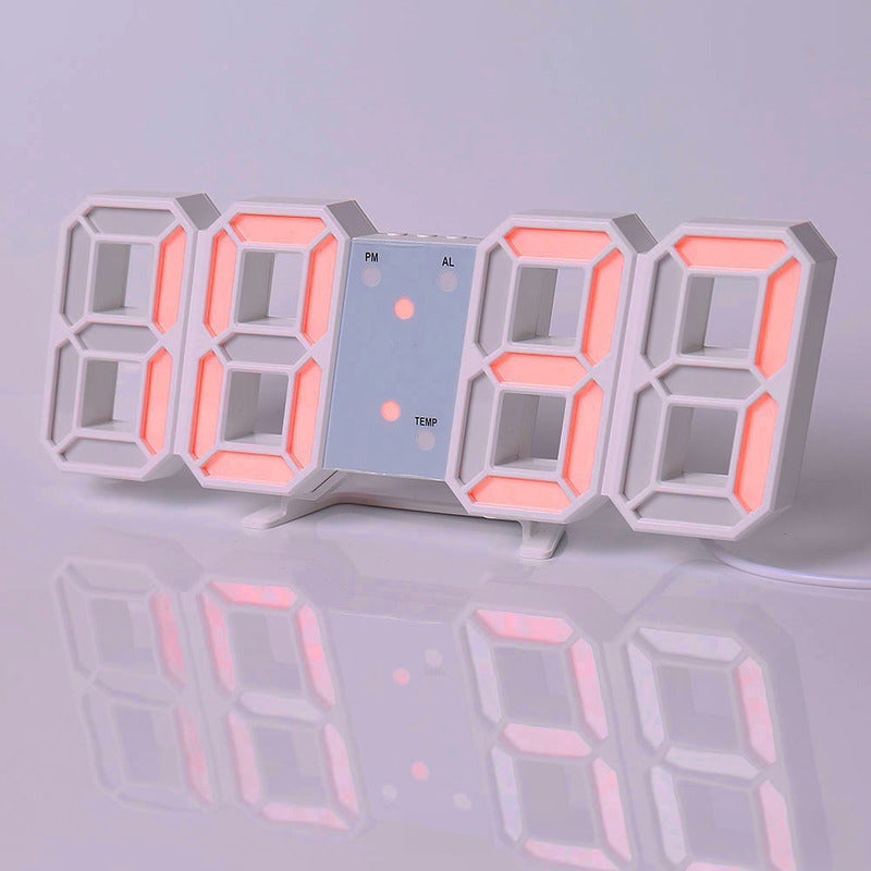 3D LED Digital Alarm Clock with Colorful Display, 12/24 Hour Format for Office, Living Room, Bedroom, Kitchen eprolo