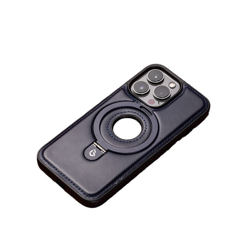 Suitable for Apple 16Promax phone case leather magnetic bracket iPhone 15 anti drop protective case eprolo