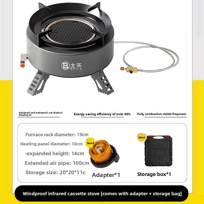 New Explorer 4000W infrared camping stove: portable, windproof, with electronic ignition for outdoor cooking. eprolo