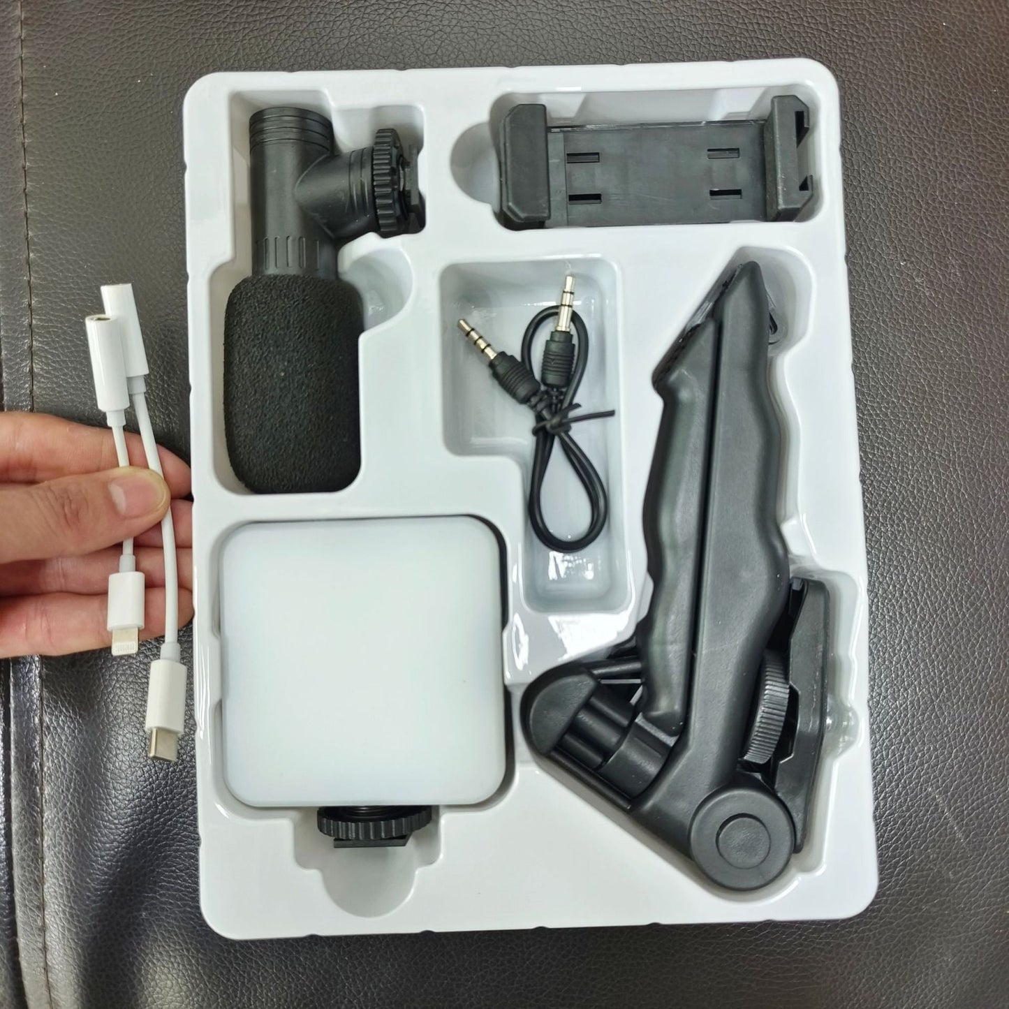 Desktop Beauty Leg Pocket Fill Light with Microphone Set Single Reflex Conference Lamp Handheld Photography with Microphone eprolo