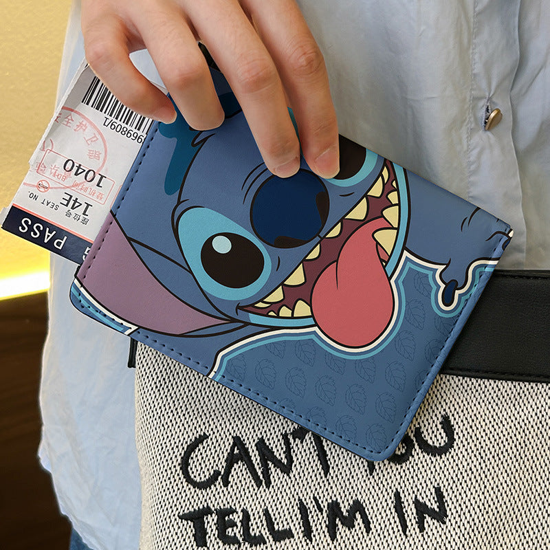 Interstellar Baby Stitch Cartoon Passport Clip Document Pack Protective Cover Multi functional Card Pack eprolo