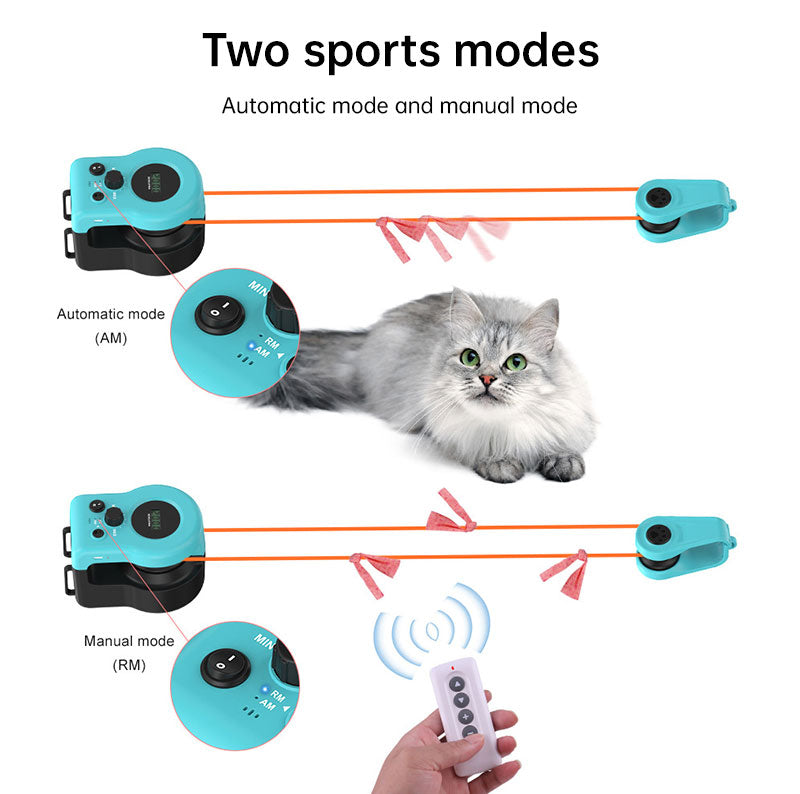 Automatic/Remote Control Cat Toys, Interactive Cat Exercise Wheel with Adjustable Speed, Simulated Hunting Toy for Indoor Cats eprolo