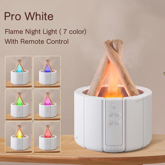 Simulated Flame Aroma Diffuser Bonfire Air Humidifier Ultrasonic Cool Mist Maker Fogger LED Essential Oil Lamp Difusor eprolo