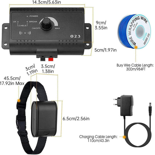 Wireless Invisible Dog Fence - Remote Control, Beep/Shock Collar, Outdoor Training eprolo