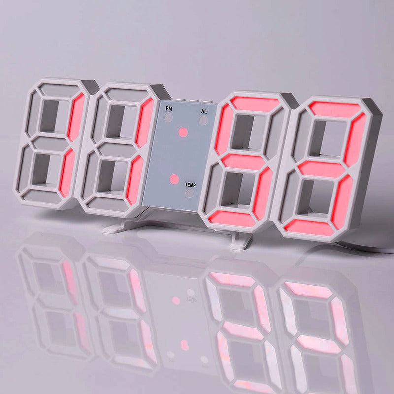 3D LED Digital Alarm Clock with Colorful Display, 12/24 Hour Format for Office, Living Room, Bedroom, Kitchen eprolo