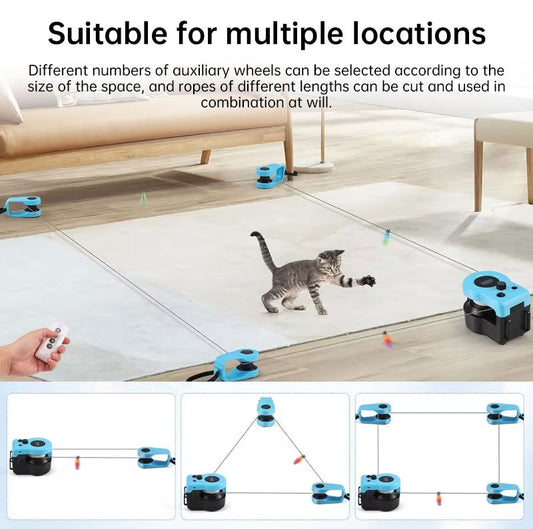 Automatic/Remote Control Cat Toys, Interactive Cat Exercise Wheel with Adjustable Speed, Simulated Hunting Toy for Indoor Cats eprolo