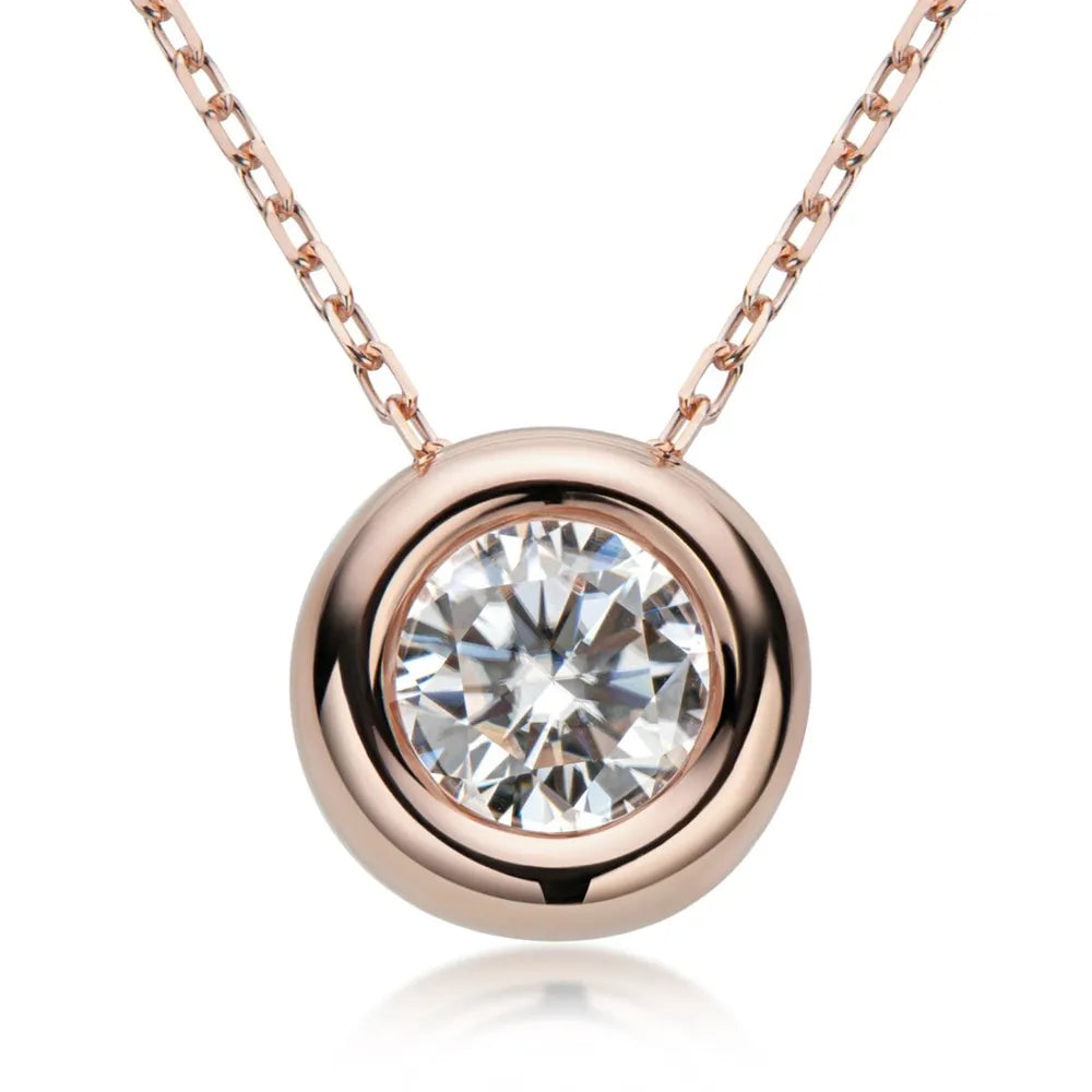 1 Carat Moissanite 925 Sterling Silver Necklace eprolo