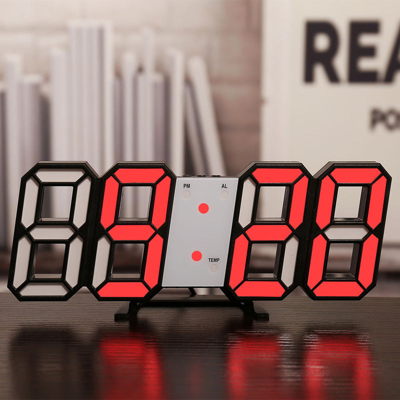 3D LED Digital Alarm Clock with Colorful Display, 12/24 Hour Format for Office, Living Room, Bedroom, Kitchen eprolo