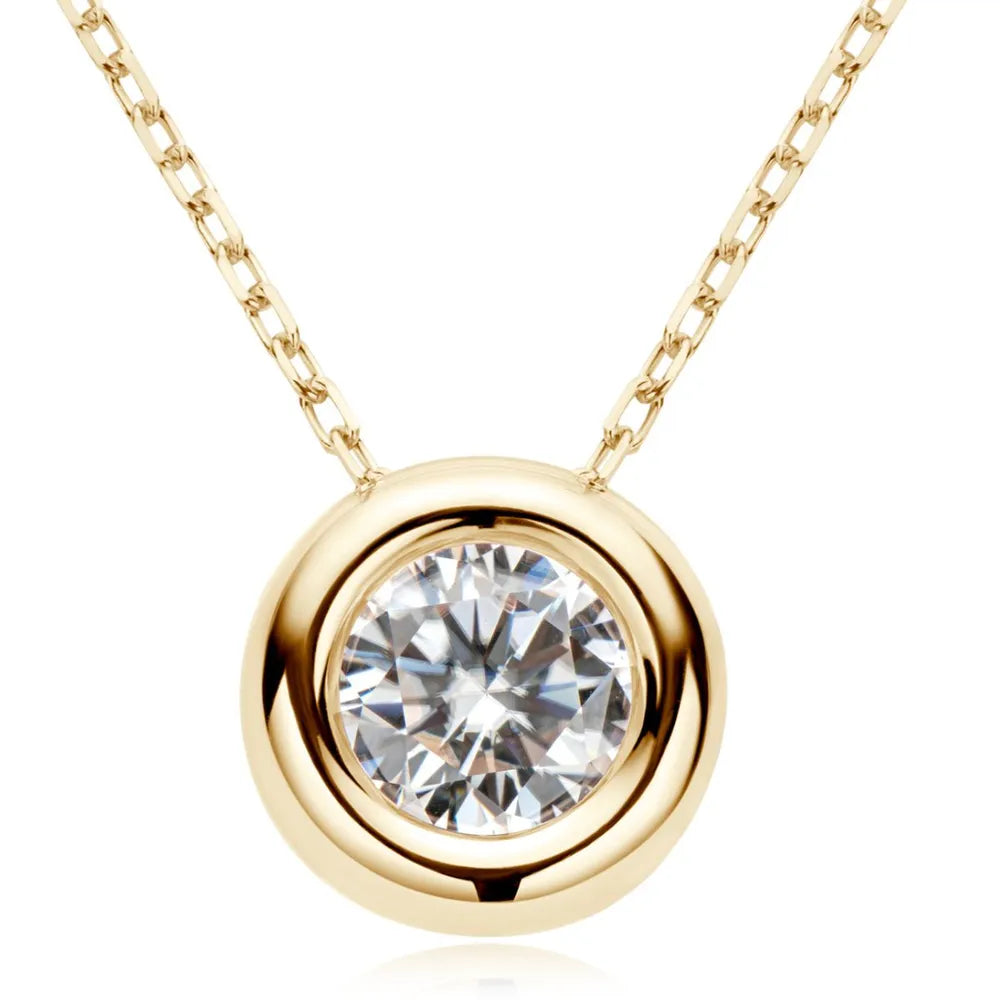 1 Carat Moissanite 925 Sterling Silver Necklace eprolo