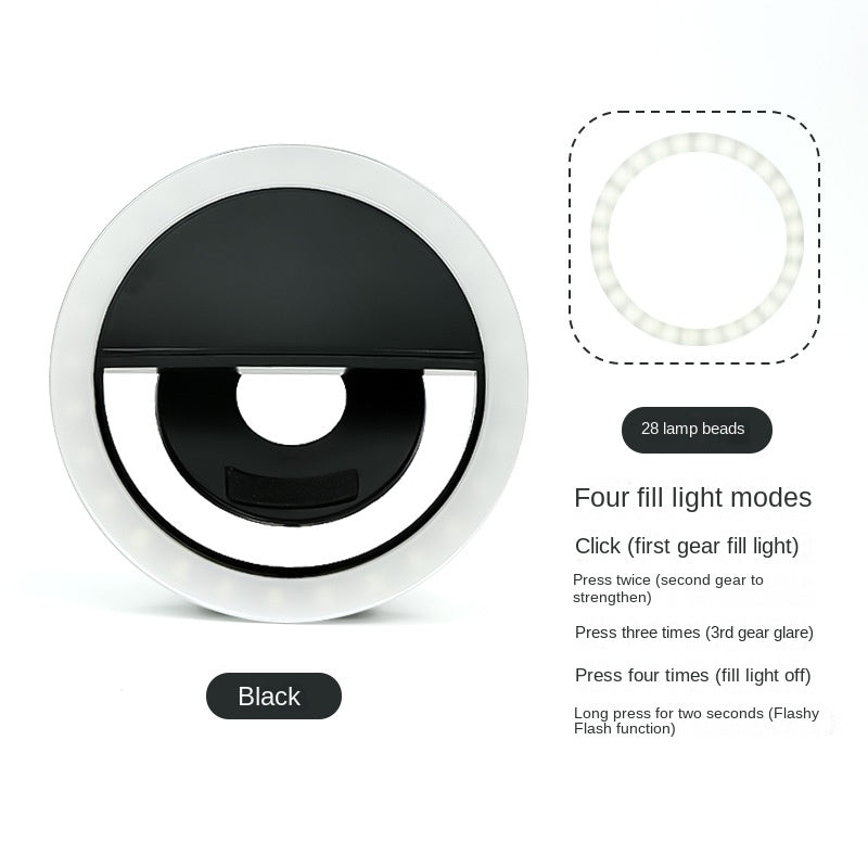 RK-12 Mobile Phone Fill Light Wholesale Live Beauty Selfie Lighting Round Flash Charging LED Fill Light eprolo