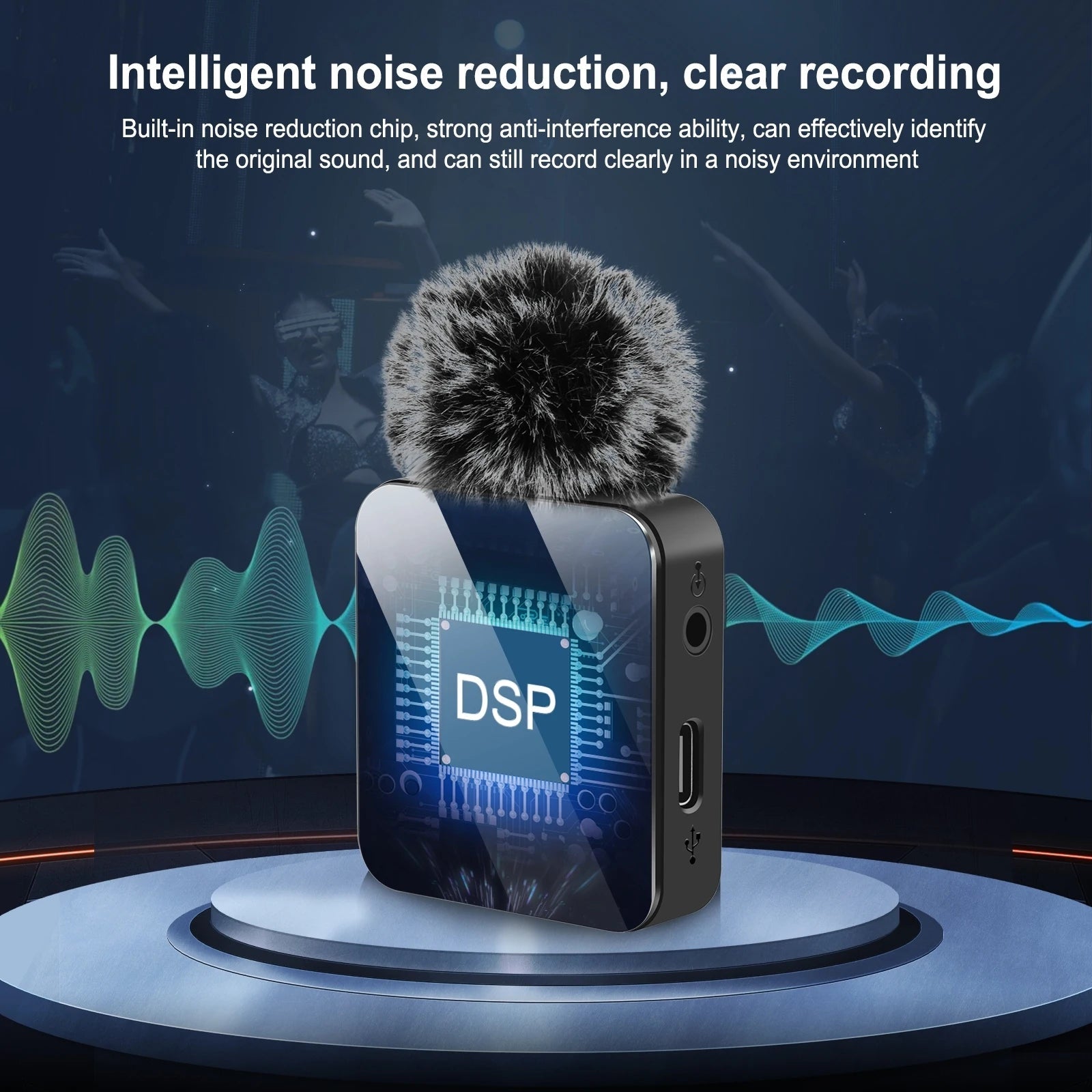 Wireless lavalier microphone mobile phone outdoor live recording noise reduction 1-to-2 wireless microphone eprolo