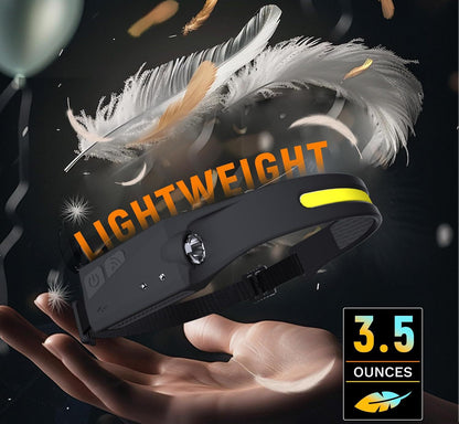 Silicone induction headlight, outdoor LED charging portable head mounted work light eprolo