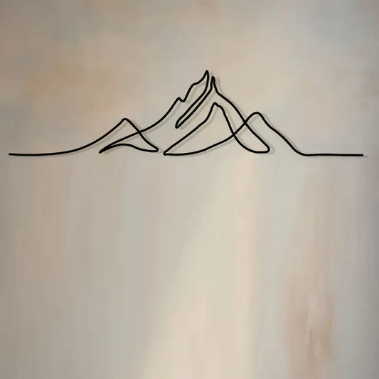 Factory Direct Black Metal Gable Decoration, Black 3D Mountain Wall Art for Background Wall Decoration eprolo